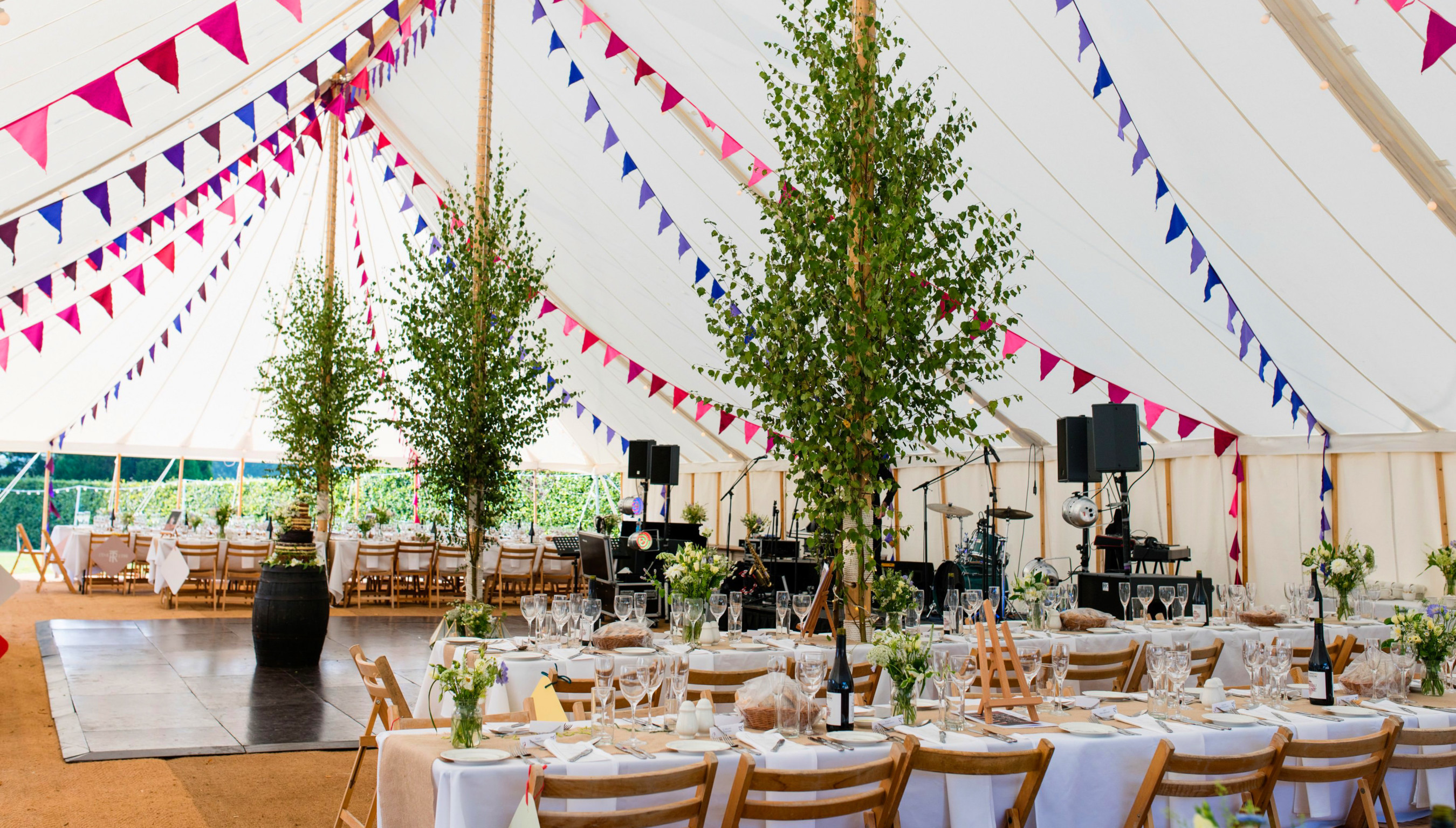 Bignor Park Weddings Crocket Lawn marquee interior