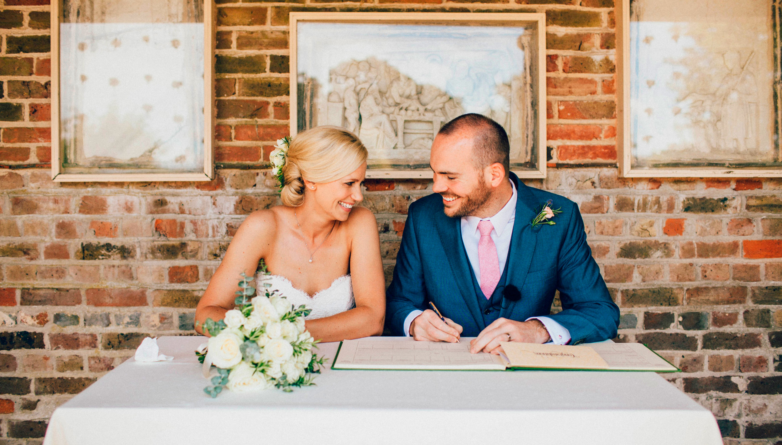 Bignor Park Weddings Greek Loggia & Formal Gardens couple