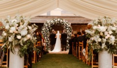 Bignor Park Weddings Greek Loggia & Formal Gardens flower arch