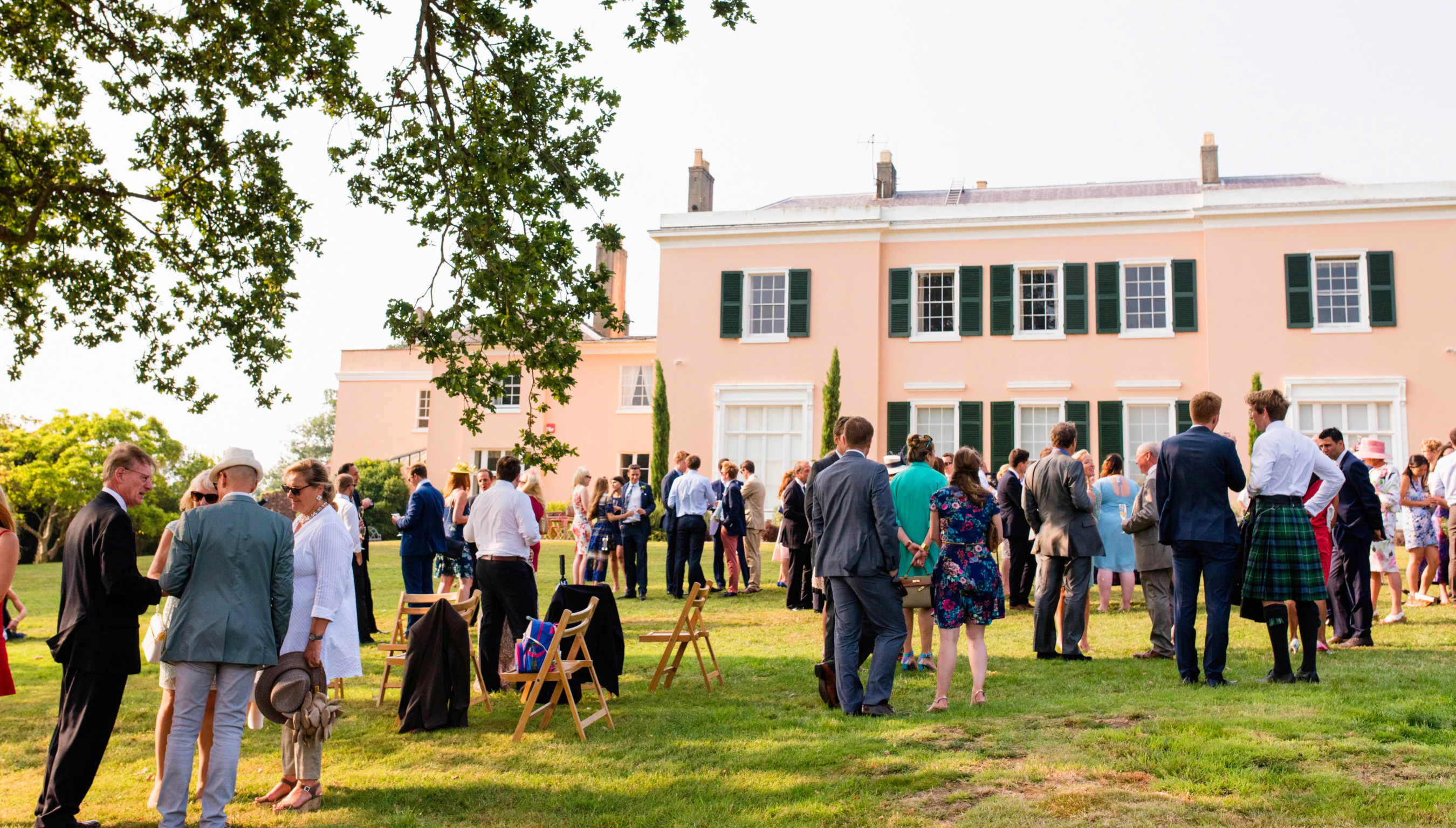 Bignor Park Weddings drinks on the South Lawn