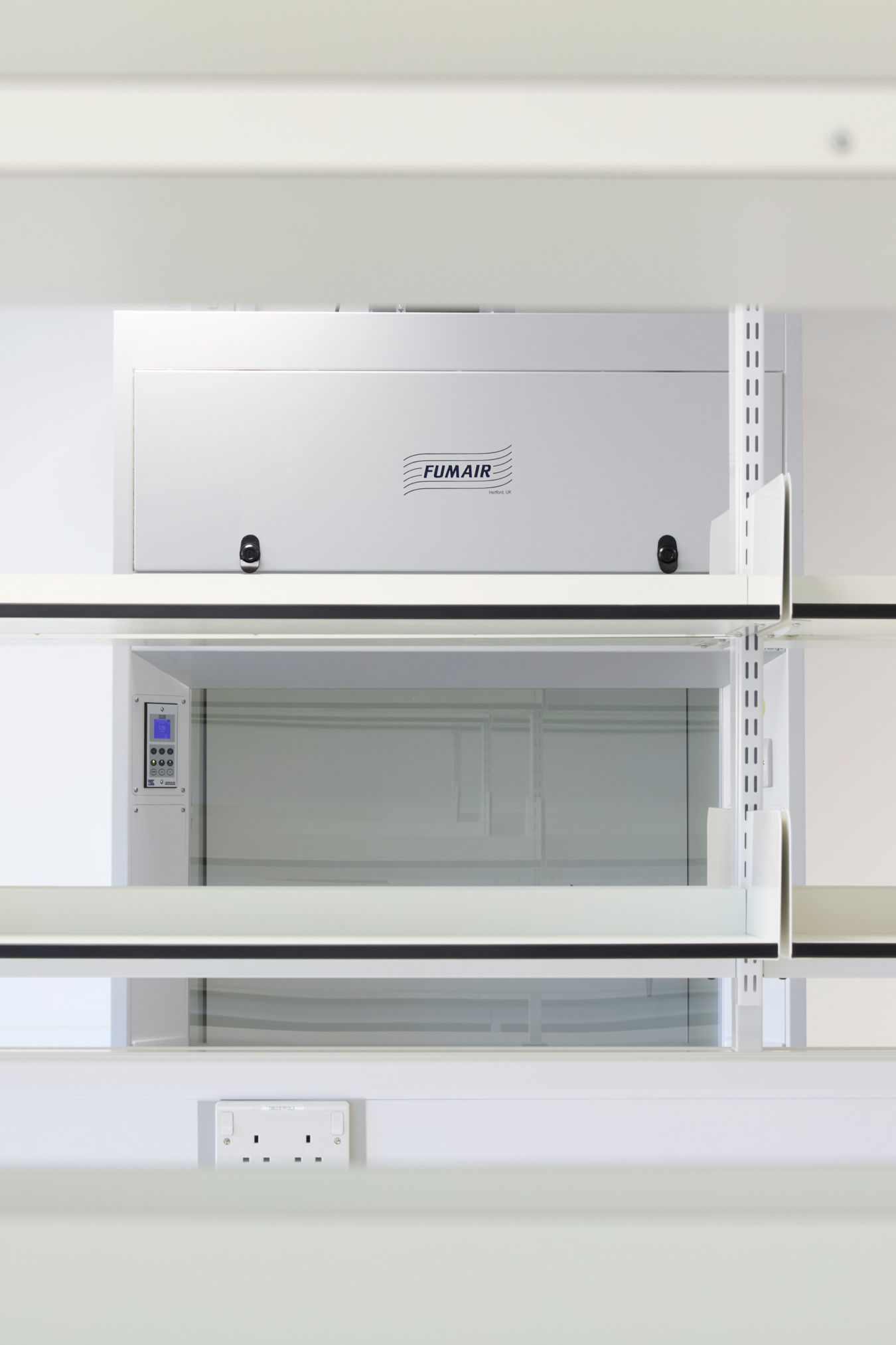 White laboratory cabinets